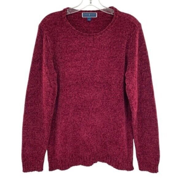 Karen Scott Chenille Pullover Sweater in Merlot - Picture 1 of 5